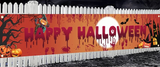 Halloween Ghost & Pumpkin Banner Retro Party Sign 200x40cm