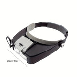 LED Head-Mounted Magnifying Glass – Adjustable Dual Lens Magnifier for Reading, Jewelry Repair & Crafts