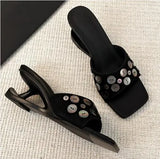 Women's Square Toe Wedge Sandals
