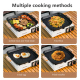 NNEOBA Square Camping BBQ Grill Pan Black