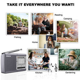 NNEOBA Portable Shortwave Radio Receiver Grey