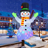 NNEOBA 2.4m Rotating Snowman Inflatable Christmas Decoration with LED Lights