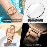 NNEOBA Women's Stainless Steel Waterproof Quartz Watch (Rose Gold)