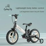 NNEOBA 2-in-1 Foldable 12-Inch Children's Balance Bike with Chainless PU Tires
