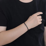 Sterling Silver 18K Gold-Plated Black Zircon Tennis Bracelet – Unisex Fashion Jewelry