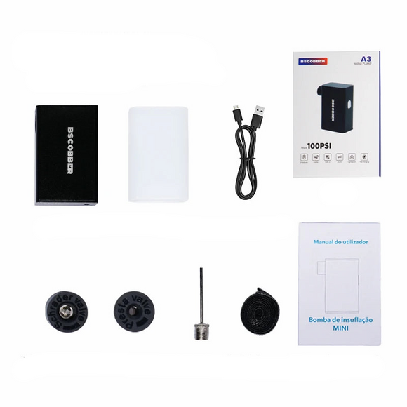 NNEOBA Mini Air Pump Bike 100PSI Rechargeable Wireless Compressor Black