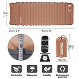 NNEOBA Ultralight Self-Inflating Sleeping Pad 10cm Thick Camping Air Mattress Khaki