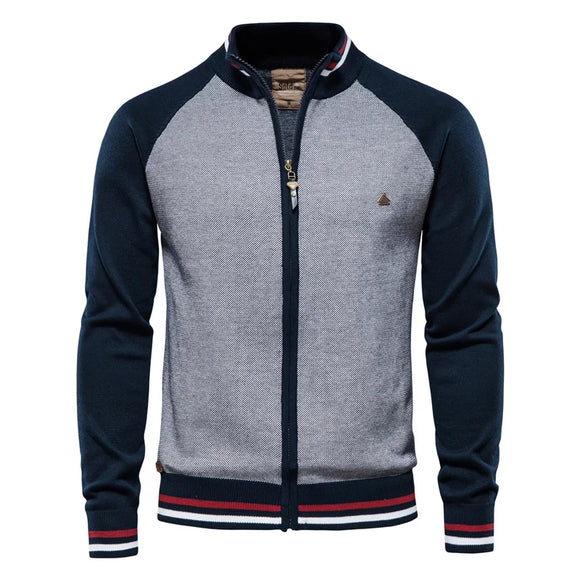 NNEOBA Men's Cotton Knit Streetwear Winter Zipper Cardigan