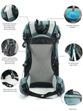 NNEOBA 40L Waterproof Hiking And Camping Backpack Gray Blue