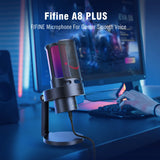 NNEOBA USB Gaming Microphone RGB 4 Polar Patterns Gain Control