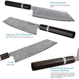 NNEOBA 7-Inch Hand-Forged Kiritsuke Knife 73-Layer Damascus Steel Black