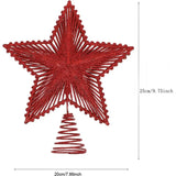 25CM Glitter Christmas Tree Topper Red Star