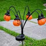 Red 1PC 6-Head Halloween Solar Pumpkin Garden Lights