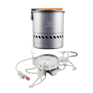 NNEOBA 3800W Folding Outdoor Gas Stove with 1.5L Pot Silver