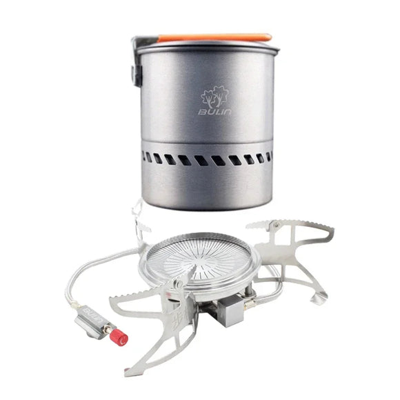NNEOBA 3800W Folding Outdoor Gas Stove with 1.5L Pot Silver