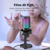 NNEOBA USB Gaming Microphone RGB 4 Polar Patterns Gain Control