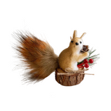 Artificial Squirrel Christmas Tree Ornament Sitting