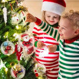 Set of CM Christmas Transparent Fillable Balls - Xmas Tree Hanging Ornaments (6cm, Plastic)