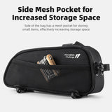 NNEOBA 1.3L Waterproof Bicycle Frame Tube Bag with Headphone Jack Black