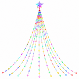 1pcs 5-Pointed Star Waterfall String Lights 2M Multicolor USB powered