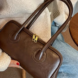 NNEOBA Baguette Shoulder Bag Large Pillow Style (Coffee)