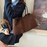 Vintage PU Leather Tote Bag