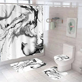 NNETM Luxury Marble Shower Curtain Bathroom Set (4 pcs)