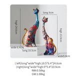 NNEOBA European Style 2pcs Oil Painting Cat Statues Animal Modern Sculpture Room Decoration Accessories Sculptures for Home Design Gift