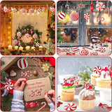 12Pcs Wooden Candy Christmas Tree Ornaments Red