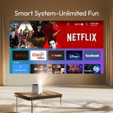 NNEOBA Smart Mini Home Theater Projector White