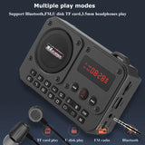 NNEOBA Mini Portable FM Radio Bluetooth Speaker Grey