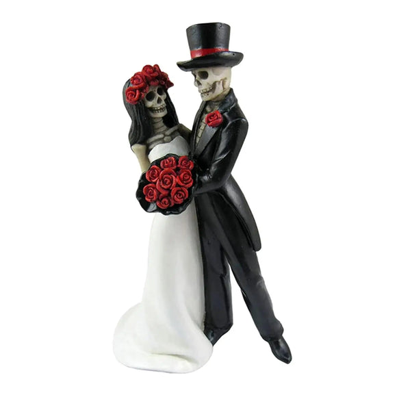NNEOBA Skull Wedding Couple Resin Statue