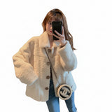 Women's Faux Lamb Wool Plush Cardigan Coat