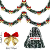 6M Red Christmas Tinsel Garland with 36 Mini Bows