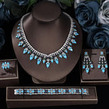 4-Piece Cubic Zirconia Bridal Jewelry Set – Necklace, Earrings, Bracelet & Ring