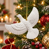 White Resin Friendship Dove Christmas Ornament 1pc