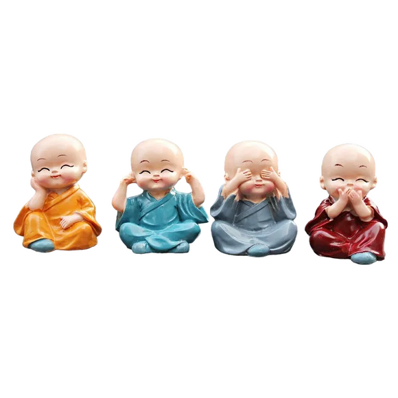 NNEOBA 4Pcs Resin Gift Lovely Little Monk