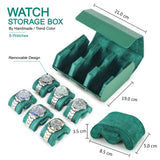 6-Slot Genuine Leather Watch Roll – Hexagon Watch Storage & Travel Display Case