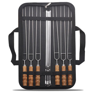 NNEOBA 10PCS Stainless Steel BBQ Skewers Black
