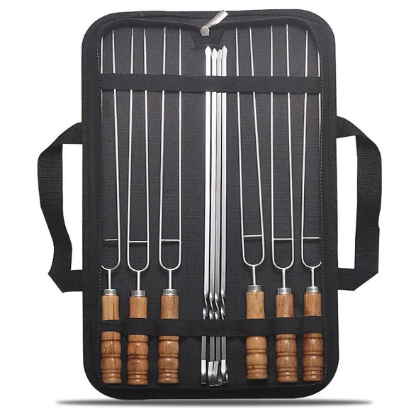 NNEOBA 10PCS Stainless Steel BBQ Skewers Black