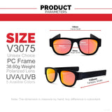 NNEOBA Men's Polarized Folding Sunglasses with Novelty Mirror