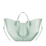 NNEOBA Cowhide Pleated Tote Shoulder Bag