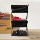 NNEOBA 3-Tier Folding Camping Storage Rack Organizer Black