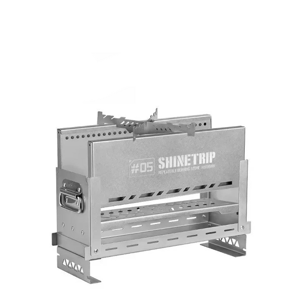 NNEOBA Foldable Secondary-Burn Camping Stove Silver
