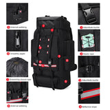 NNEOBA Tactical Hiking Backpack Molle Rucksack Black