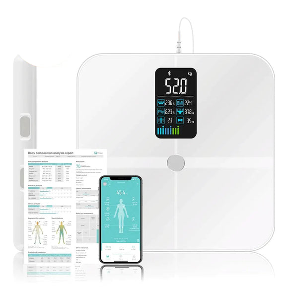 NNEOBA Smart Body Fat Scale with Handle White