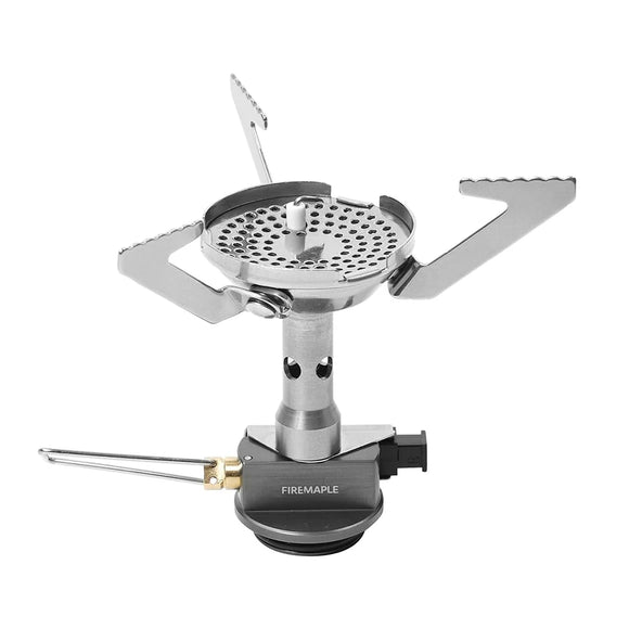 NNEOBA Camping Stove with Piezo Ignition Propane Butane Gas Burner Silver