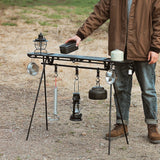 NNEOBA Foldable Camping Tripod Top Plate Rack Black
