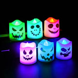 6-Piece Halloween LED Ghost Pumpkin Candle Lights Lamps