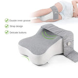 NNEOBA Orthopedic Memory Foam Leg Pillow with Adjustable Strap Grey